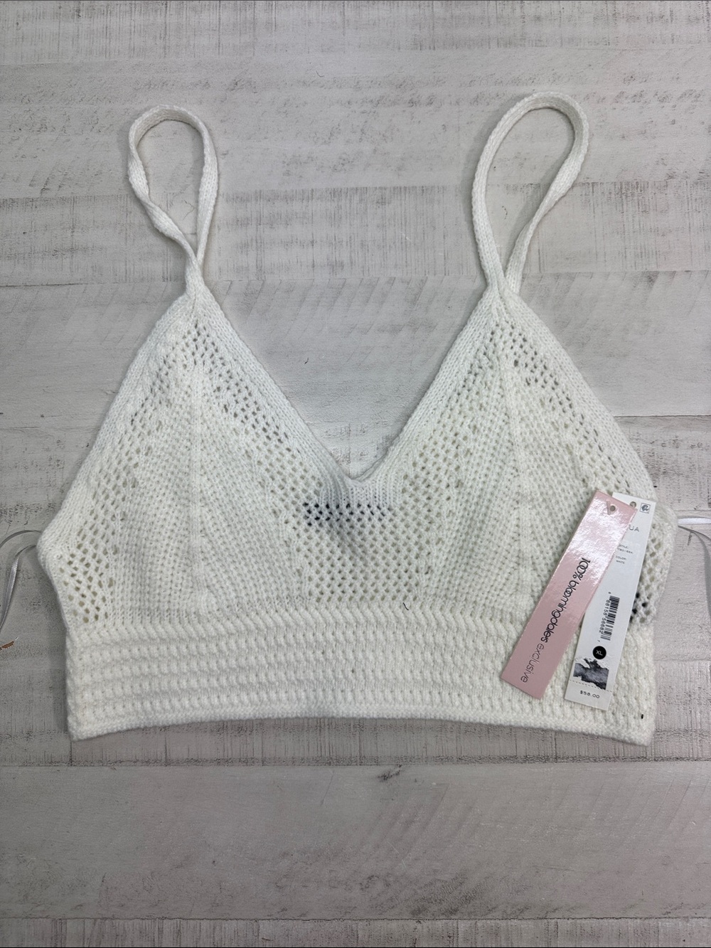 Aqua Crochet Crop Top bloomindales exclusive nwt size xlarge